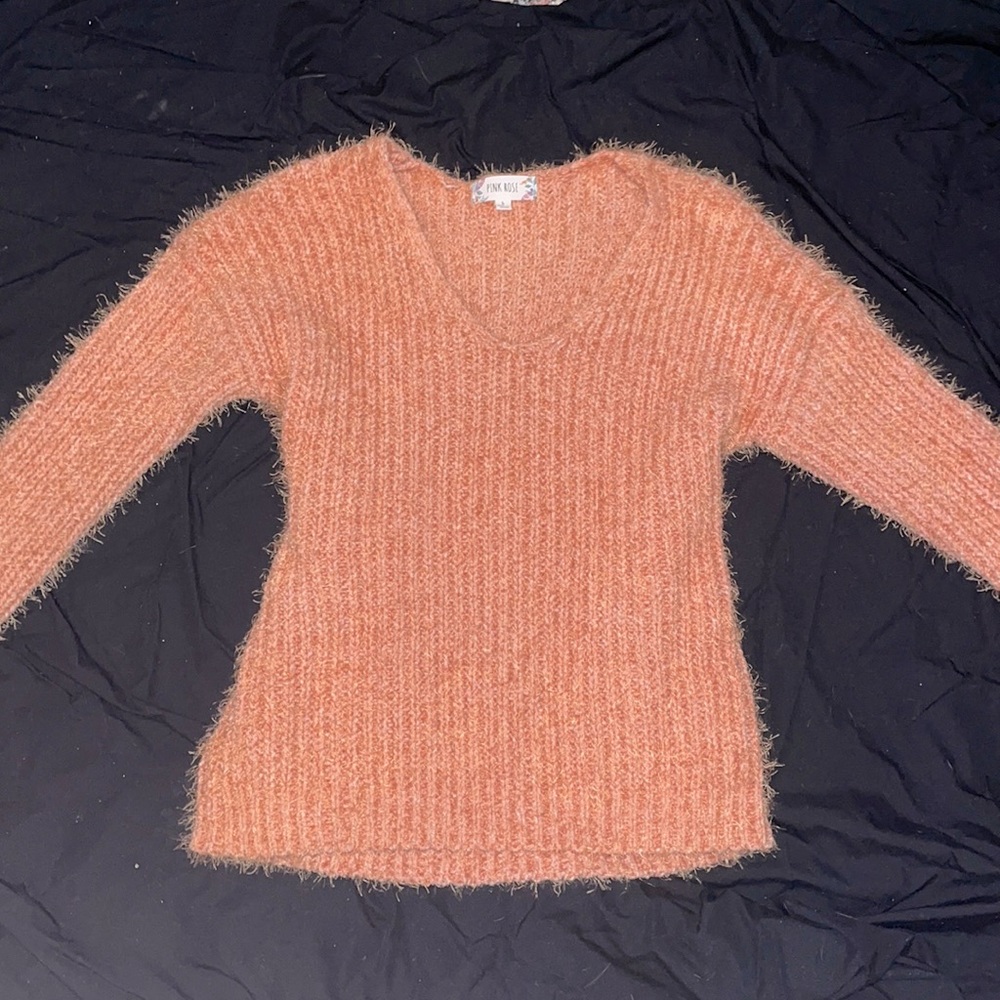 PINK hairy sweater by Pink Rose. Size Large, fits medium.